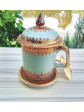porcelain Coffee Tea​ Mug​ celadon in silk box collection
